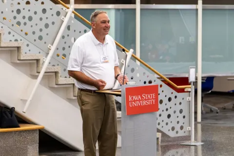 Dr. Jason Henderson makes remarks at the Extension Council Day on Campus