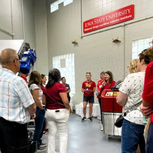 Tour group at the Midwest Grape and Wine Industry Initiative lab