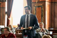 Representative Carter Nordman speaks on the Iowa House floor